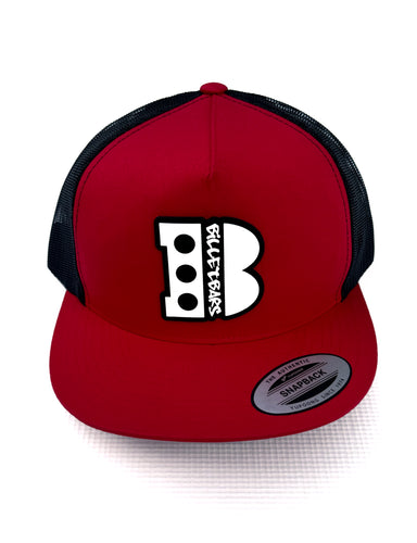Yupoong SnapBack: Red/Black Mesh