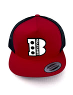 Yupoong SnapBack: Red/Black Mesh