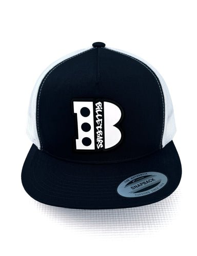 Yupoong SnapBack: Black/White Mesh